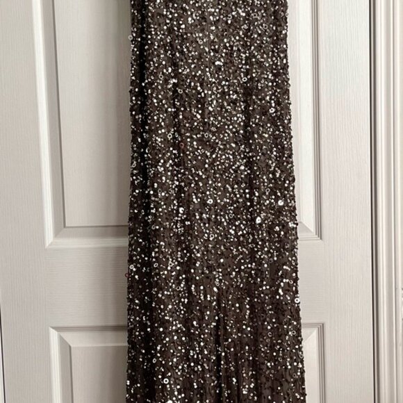 ADRIANNA PAPEL WOMENS GOWN, GREY SEQUINS, size 16 - Picture 3 of 12